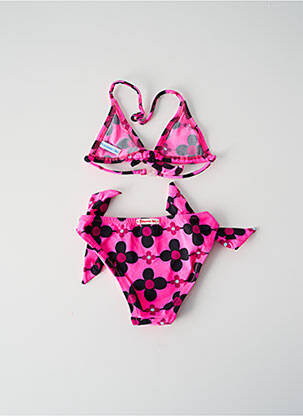 Maillot de bain 2 pièces effet matière satinée rose PRINCESSE ILOU fille