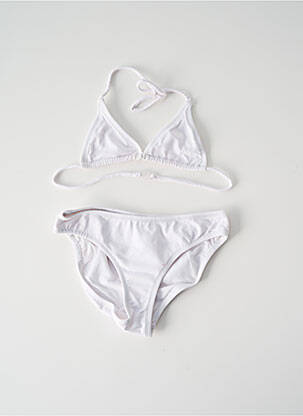 Maillot de bain 2 pièces stretch blanc PRINCESSE ILOU fille