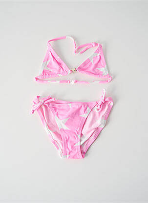 Maillot de bain 2 pièces effet matière satinée rose PRINCESSE ILOU fille