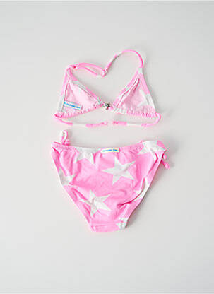 Maillot de bain 2 pièces effet matière satinée rose PRINCESSE ILOU fille