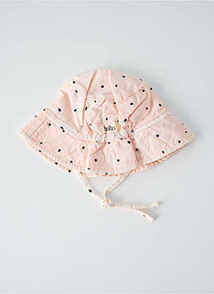 Chapeau fermeture liens à nouer rose BUHO fille