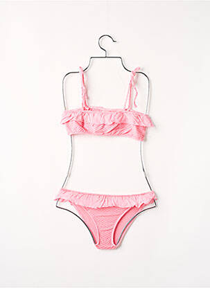 Maillot de bain 2 pièces haut bandeau rose BUHO fille