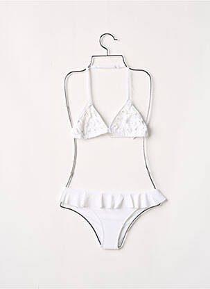 Maillot de bain 2 pièces effet matière satinée blanc MAYORAL fille