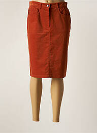Jupe mi-longue stretch marron GRIFFON femme