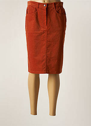 Jupe mi-longue taille normale marron GRIFFON femme