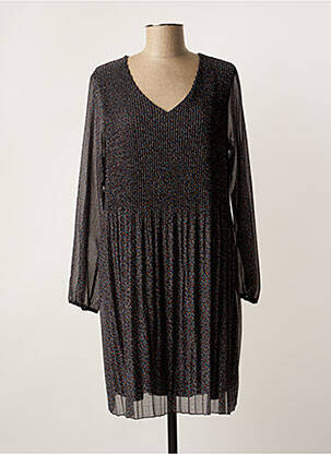 Robe mi-longue manches longues manches longues noir PLURIELLES femme