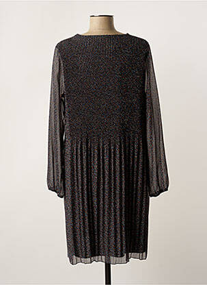 Robe mi-longue manches longues manches longues noir PLURIELLES femme