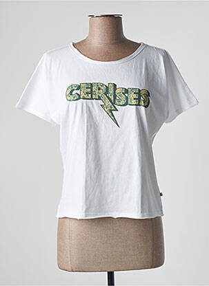 T-shirt coupe cintrée manches courtes blanc LE TEMPS DES CERISES fille