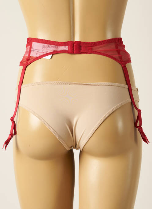 Guêpière/porte-jarretelle effet matière satinée rouge ANTINEA femme
