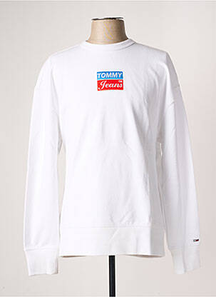 Sweat-shirt broderie manches longues blanc TOMMY HILFIGER homme