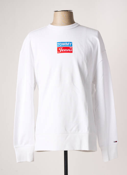 Sweat-shirt broderie manches longues blanc TOMMY HILFIGER homme