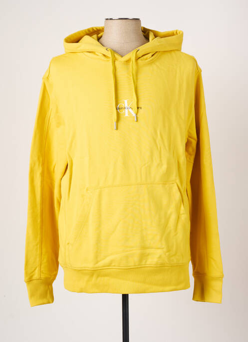 Sweat-shirt à capuche jaune CALVIN KLEIN pour homme