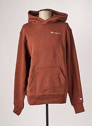 Sweat-shirt à capuche broderie manches longues marron CHAMPION homme