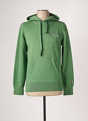 Sweat-shirt à capuche broderie manches longues vert CHAMPION homme