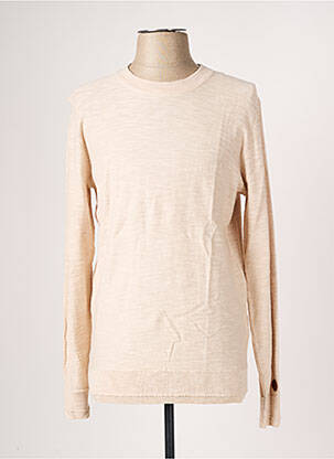 Pull tissage chiné manches longues beige TOM TAILOR homme
