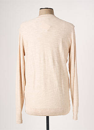 Pull tissage chiné manches longues beige TOM TAILOR homme