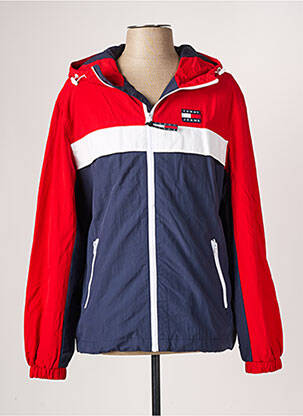 Coupe-vent poches a capuche rouge TOMMY HILFIGER homme