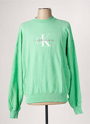 Sweat-shirt sérigraphie floquée manches longues vert CALVIN KLEIN homme