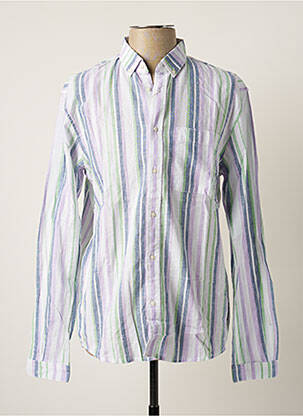 Chemise manches longues imprimé rayures violet TOM TAILOR homme