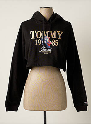 Sweat-shirt à capuche noir TOMMY HILFIGER pour femme
