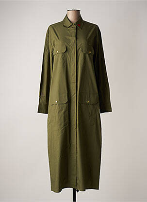 Robe longue manches longues manches longues vert CHICOSOLEIL femme