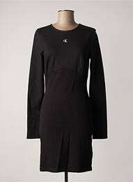 Robe mi-longue manches longues manches longues noir CALVIN KLEIN femme