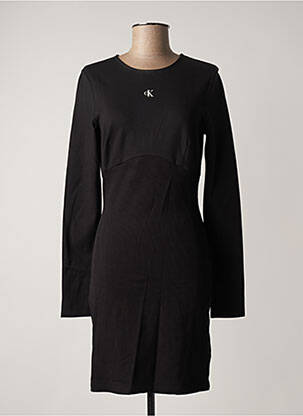 Robe mi-longue manches longues manches longues noir CALVIN KLEIN femme