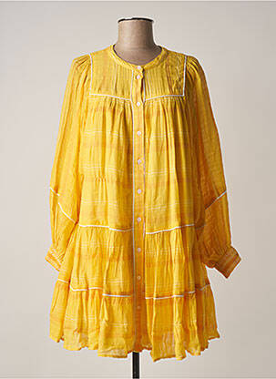 Robe courte manches longues manches longues jaune BSB femme