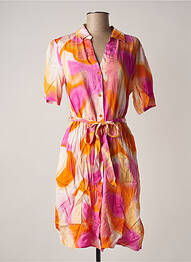 Robe mi-longue imprimé fantaisie manches courtes rose B.YOUNG femme
