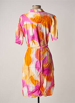 Robe mi-longue imprimé fantaisie manches courtes rose B.YOUNG femme