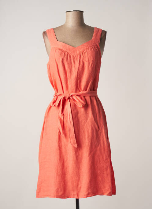 Robe mi-longue orange SIGNE NATURE pour femme