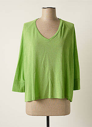 Top stretch manches longues vert PAKO LITTO femme