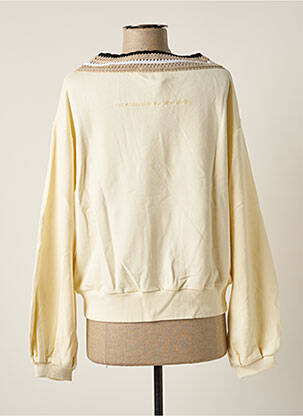 Sweat-shirt broderie manches longues beige BSB femme