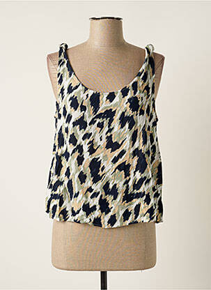 Top tissage crêpe sans manche vert VERO MODA femme