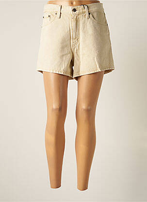 Short fermeture zippée sous rabat boutonné taille haute beige LEVIS femme