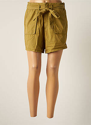 Short fermeture zippée sous rabat boutonné taille haute vert BSB femme