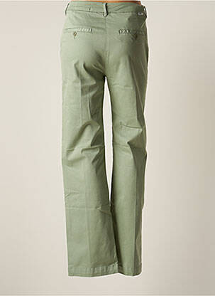 Pantalon chino fermeture zippée sous rabat avec crochet taille haute vert REIKO femme