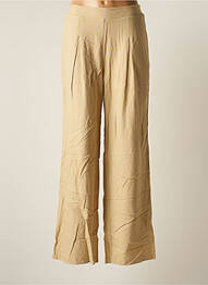 Pantalon large coupe fluide taille haute beige VERO MODA femme