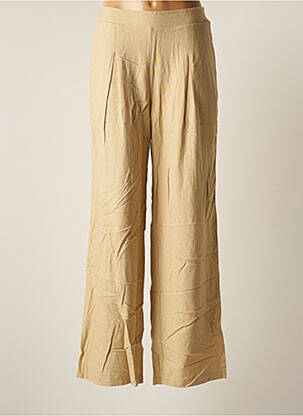 Pantalon large coupe fluide taille haute beige VERO MODA femme