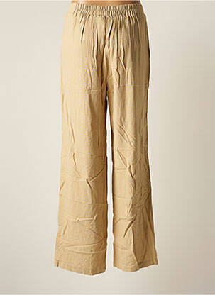 Pantalon large coupe fluide taille haute beige VERO MODA femme