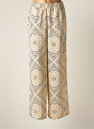Pantalon large coupe fluide taille haute rose VERO MODA femme