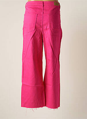 Pantalon large fermeture zippée sous rabat boutonné taille haute rose VERO MODA femme