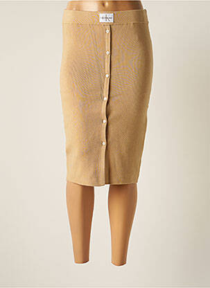 Jupe mi-longue stretch beige CALVIN KLEIN femme