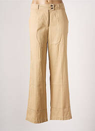 Pantalon large taille à pinces taille haute beige B.YOUNG femme