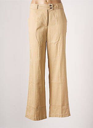 Pantalon large taille à pinces taille haute beige B.YOUNG femme