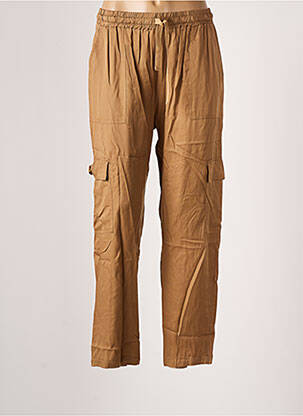 Pantalon cargo taille élastique taille haute beige PAKO LITTO femme