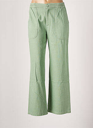 Pantalon large coupe fluide taille normale vert REIKO femme