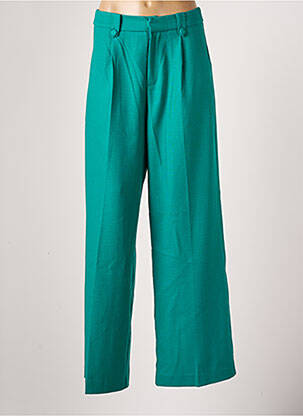Pantalon large fermeture zippée sous rabat avec crochet taille normale vert GRACE & MILA femme