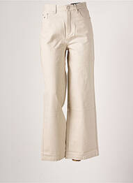 Pantalon large fermeture zippée sous rabat boutonné taille haute beige TOMMY HILFIGER femme