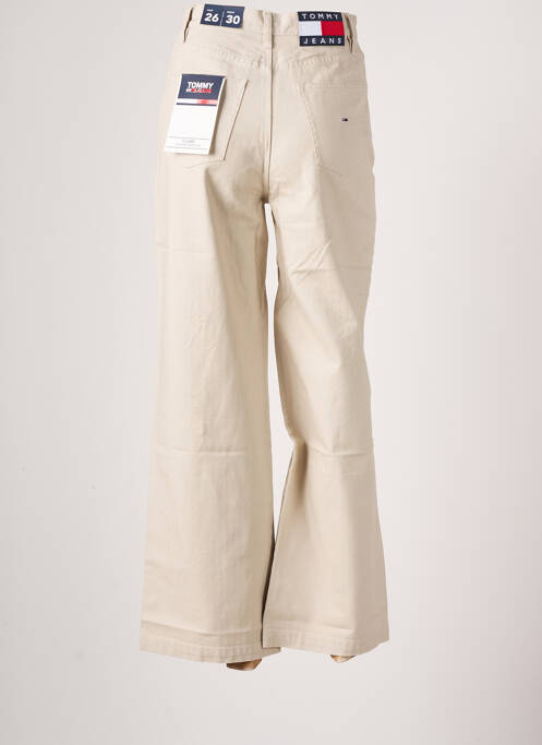 Pantalon large fermeture zippée sous rabat boutonné taille haute beige TOMMY HILFIGER femme